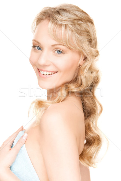 Foto stock: Mujer · toalla · brillante · Foto · blanco · cara