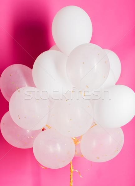 Blanche hélium ballons rose vacances [[stock_photo]] © dolgachov