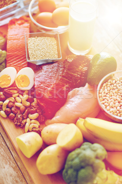 close up of different food items on table Stock photo © dolgachov