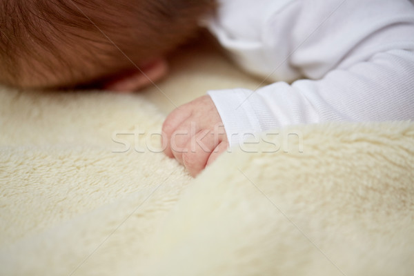 Közelkép baba puha szőrös pléd gyerekek Stock fotó © dolgachov
