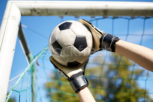 Portero pelota fútbol objetivo campo deporte Foto stock © dolgachov