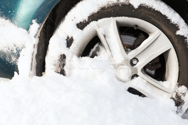 [[stock_photo]]: Voiture · roue · coincé · neige · transport