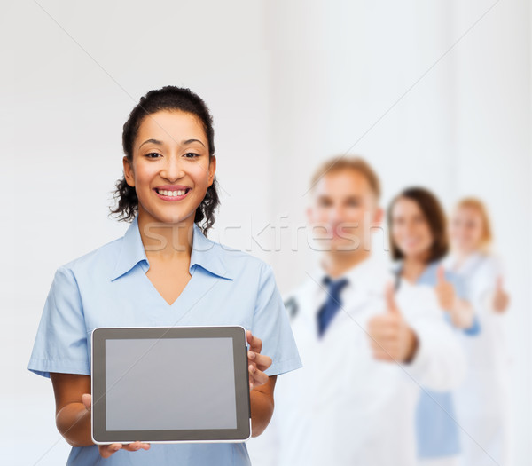 Foto stock: Sorridente · feminino · médico · enfermeira · saúde