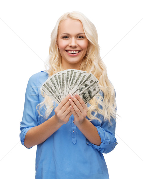 笑みを浮かべて 少女 ドル 現金 お金 ストックフォト © dolgachov