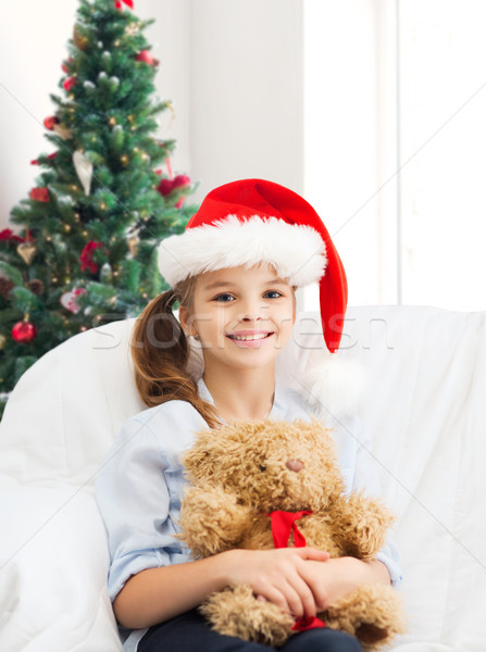 笑みを浮かべて 女の子 テディベア 休日 プレゼント 幼年 ストックフォト © dolgachov
