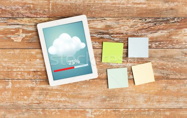  stickers and tablet pc transferring data Stock photo © dolgachov