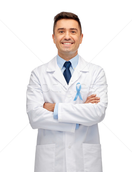 Gelukkig arts prostaat kanker bewustzijn lint Stockfoto © dolgachov