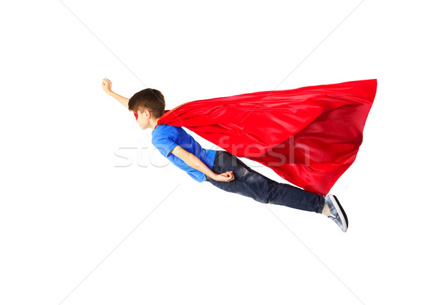 мальчика красный superhero маске Flying воздуха Сток-фото © dolgachov