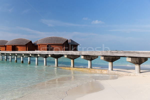 Bungalow morza wody egzotyczny resort plaży Zdjęcia stock © dolgachov
