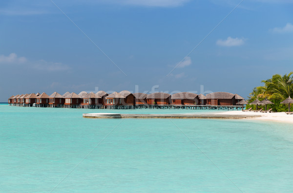 Foto stock: Bungalow · mar · agua · exótico · Resort · playa