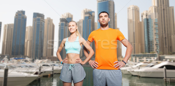 Couple Dubaï ville fitness sport [[stock_photo]] © dolgachov