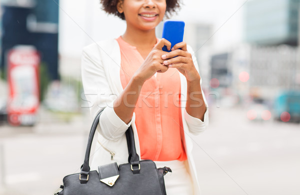 Foto stock: Africano · mulher · cidade · negócio