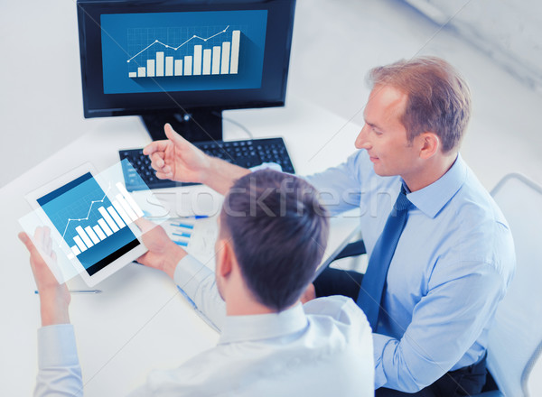 businessmen with tablet pc and computer at office Stock photo © dolgachov