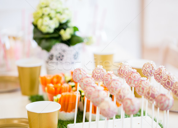 close up of cake pops or lollipops Stock photo © dolgachov