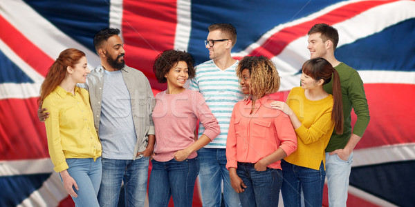 international group of people over british flag Stock photo © dolgachov