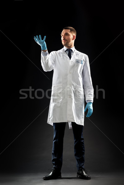 Doktor bilim adamı laboratuvar önlüğü tıbbi eldiven tıp Stok fotoğraf © dolgachov
