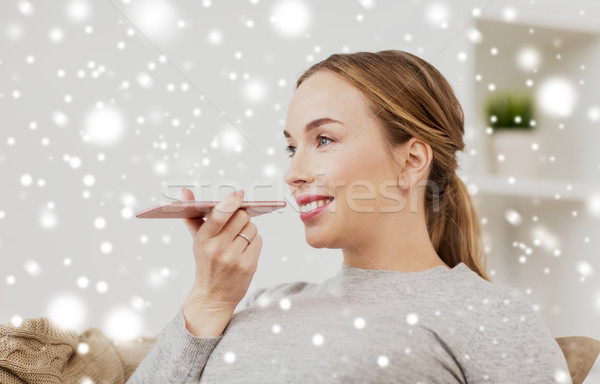 Foto stock: Mulher · voz · comando · pessoas