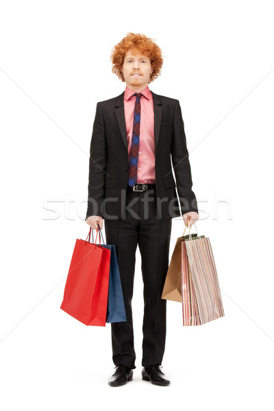 Foto hombre guapo feliz compras Foto stock © dolgachov