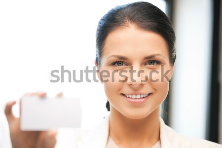 Stock photo: woman with business card