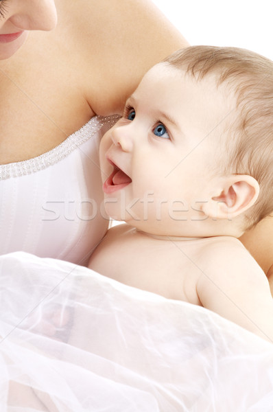 happy baby boy with mama Stock photo © dolgachov