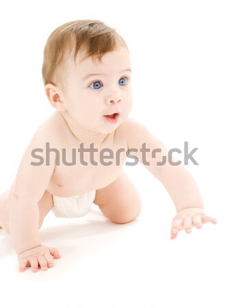 Kruipen baby jongen heldere foto Stockfoto © dolgachov
