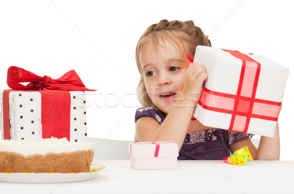 Mädchen Geburtstagskuchen hellen Bild schönen Kinder Stock foto © dolgachov