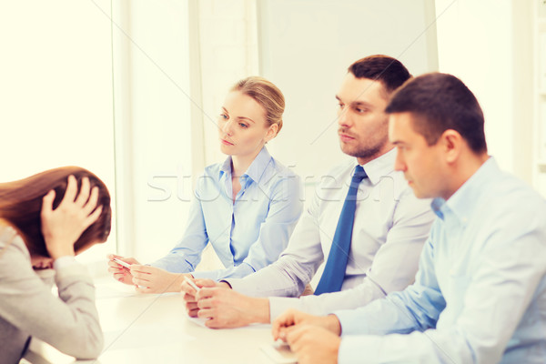 businesswoman getting fired in office Stock photo © dolgachov