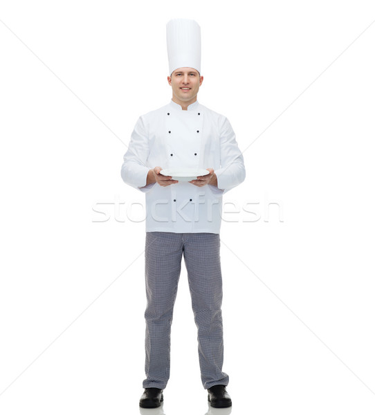 [[stock_photo]]: Heureux · Homme · chef · Cook · vide