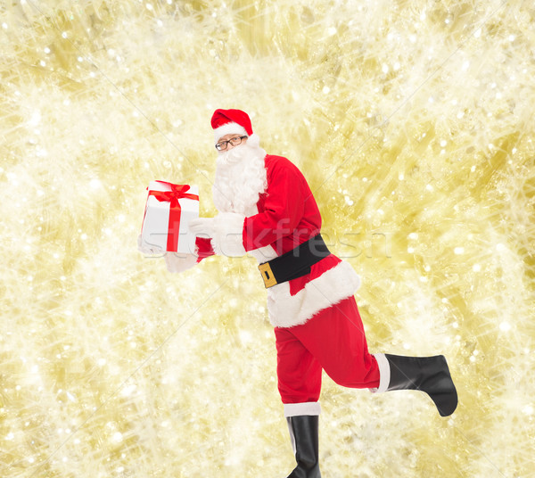 Człowiek kostium Święty mikołaj szkatułce christmas wakacje Zdjęcia stock © dolgachov