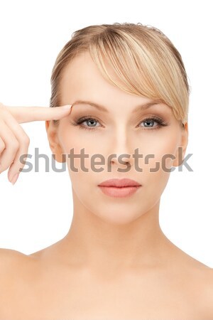 Femeie luminos imagine alb faţă frumuseţe Imagine de stoc © dolgachov