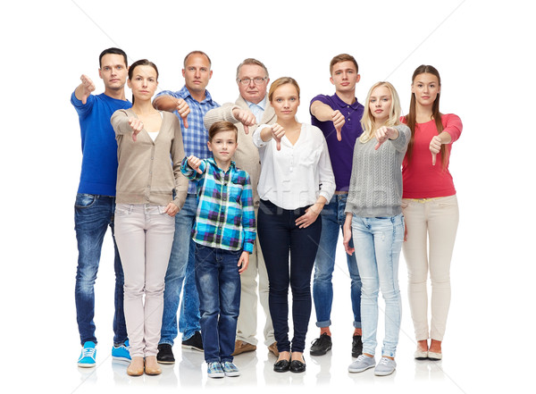 group of people giving thumbs down Stock photo © dolgachov