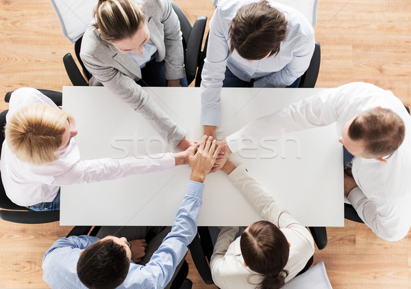 Stockfoto: Business · team · handen · top · zakenlieden · samenwerking