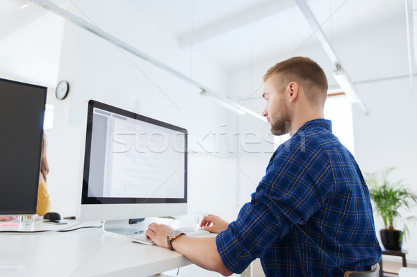 Kreatív férfi programozós számítógép iroda üzlet Stock fotó © dolgachov