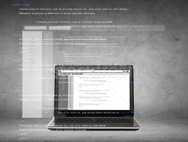Laptop kodowanie ekranu technologii programowanie szary Zdjęcia stock © dolgachov