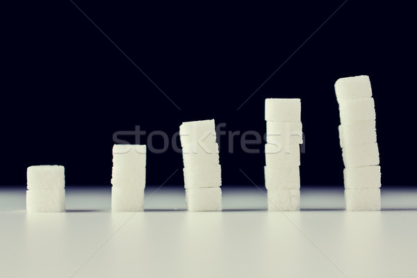 Stock photo: close up of white sugar diagram or chart on table