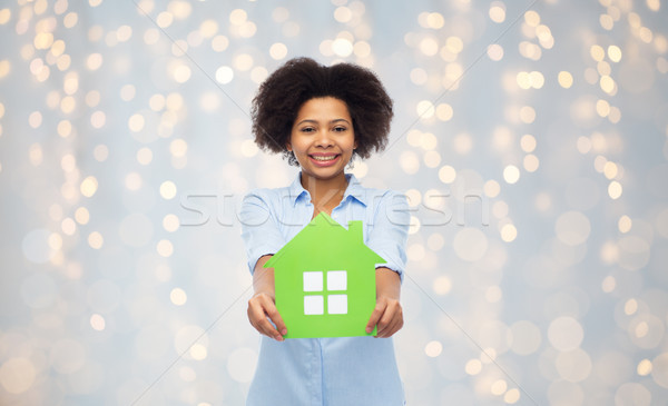 快樂 非裔美國人 女子 溫室 圖標 人 商業照片 © dolgachov