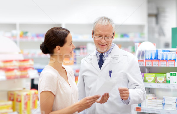Foto stock: Mujer · prescripción · farmacia · medicina · salud · personas