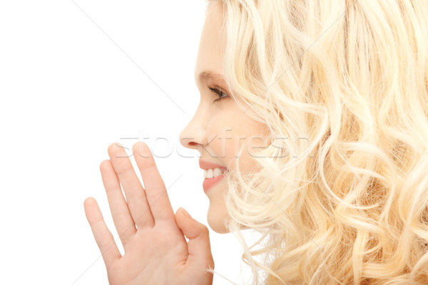 woman whispering gossip Stock photo © dolgachov