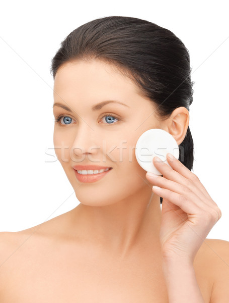 Mooie vrouw katoen heldere foto vrouw gezicht Stockfoto © dolgachov