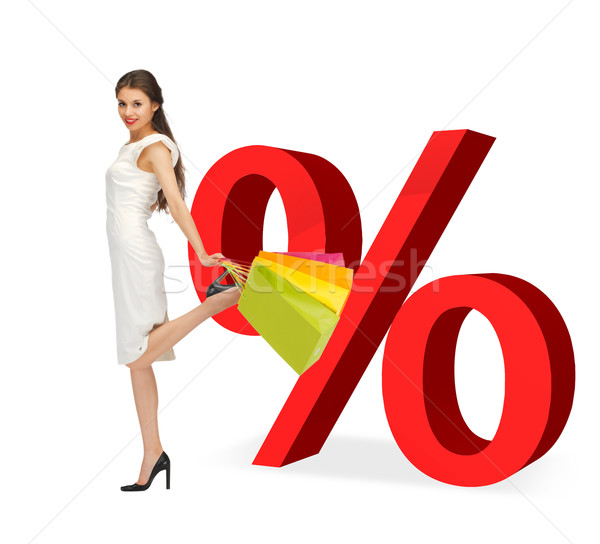 Kadın yüzde işaretleri büyük kırmızı Stok fotoğraf © dolgachov