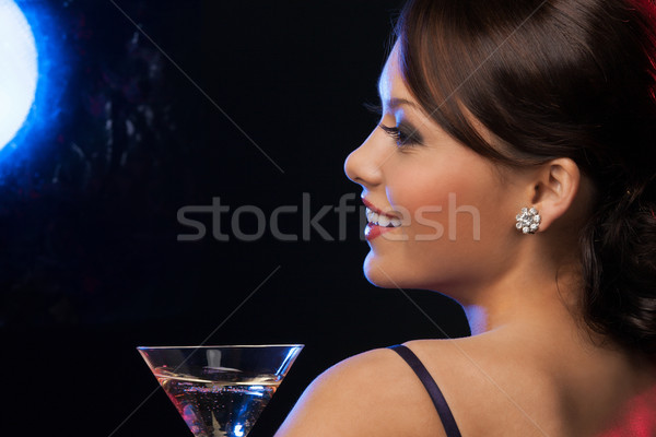женщину коктейль красивая женщина вечернее платье вечеринка Сток-фото © dolgachov
