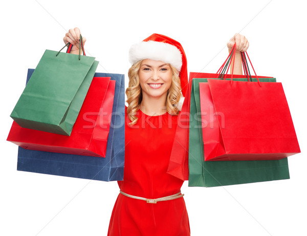женщину красное платье торговых продажи подарки Сток-фото © dolgachov
