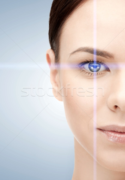 Femme oeil laser correction cadre santé Photo stock © dolgachov