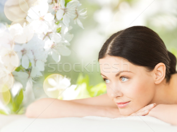 Foto stock: Feliz · mujer · hermosa · spa · personas · cuerpo