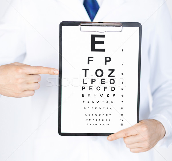 Foto stock: Masculina · oculista · ojo · tabla · salud · medicina