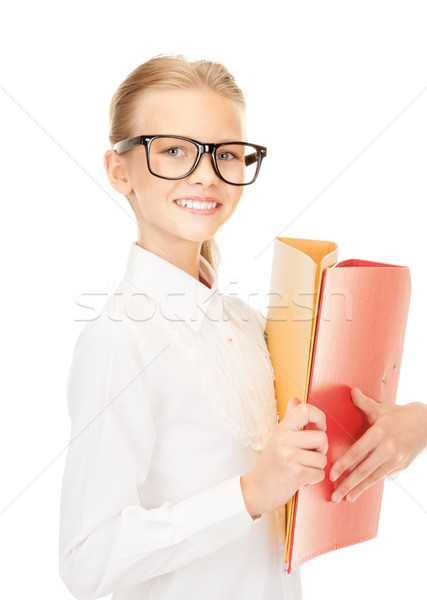 általános iskola diák mappák kép lány gyermek Stock fotó © dolgachov
