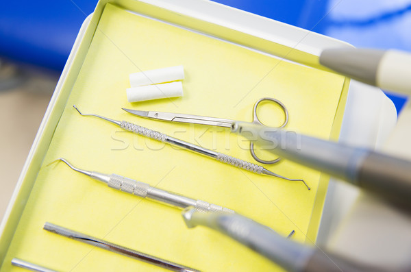Közelkép fogászati fogászat gyógyszer orvosi felszerelés technológia Stock fotó © dolgachov