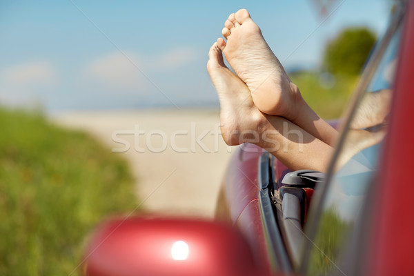 フィート 若い女性 車 夏 夏休み 休日 ストックフォト © dolgachov