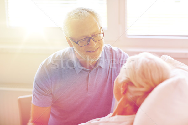 senior couple meeting at hospital ward Stock photo © dolgachov