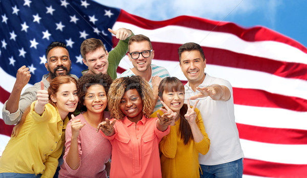 Internacional personas bandera de Estados Unidos diversidad carrera Foto stock © dolgachov